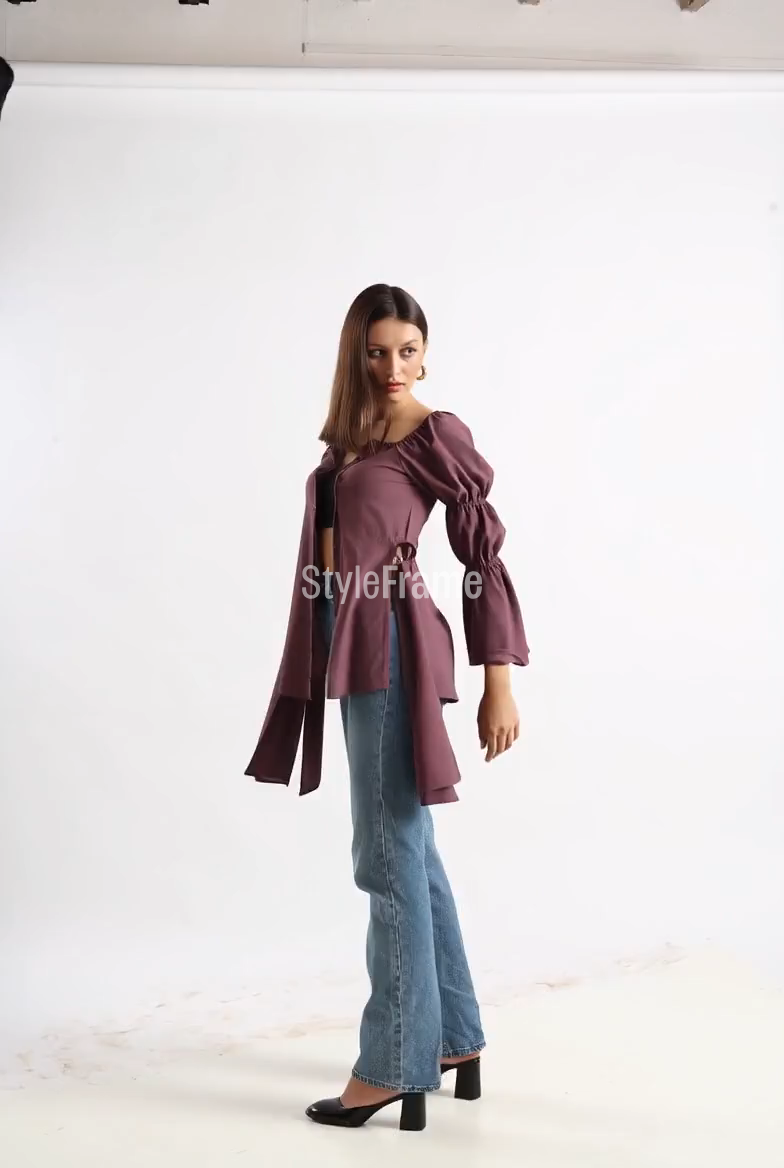 Plum Elegance Tie-Side Top - Image 2