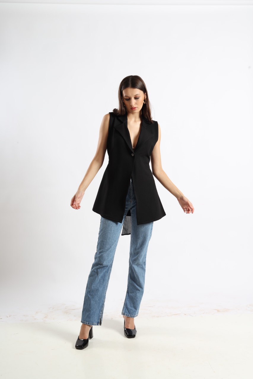 Midnight Tailored Sleeveless Blazer