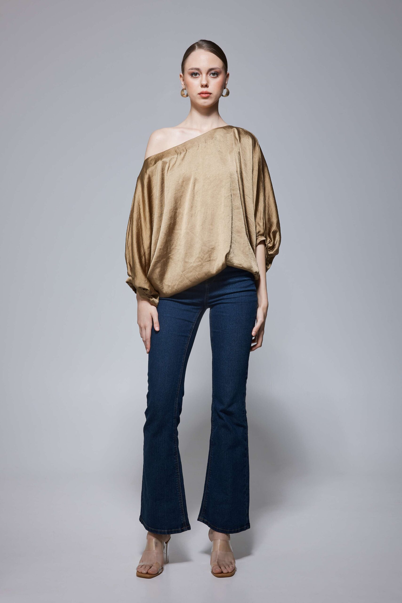Gold Batwing Sleeve Top
