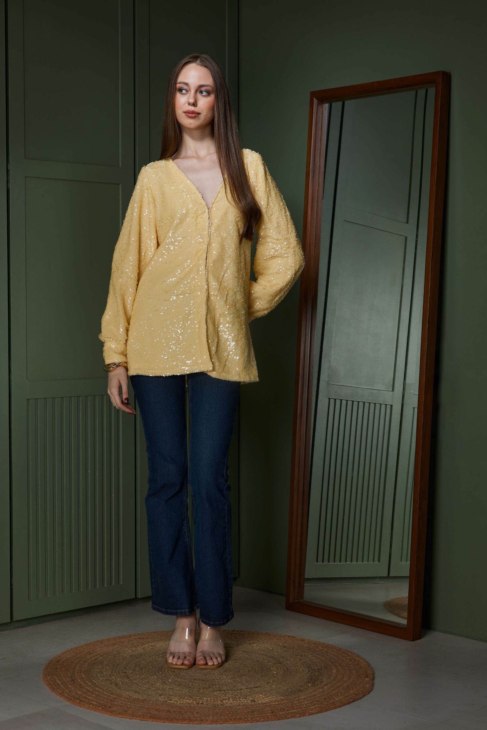 Mustard Embroidered Blouse - Image 2