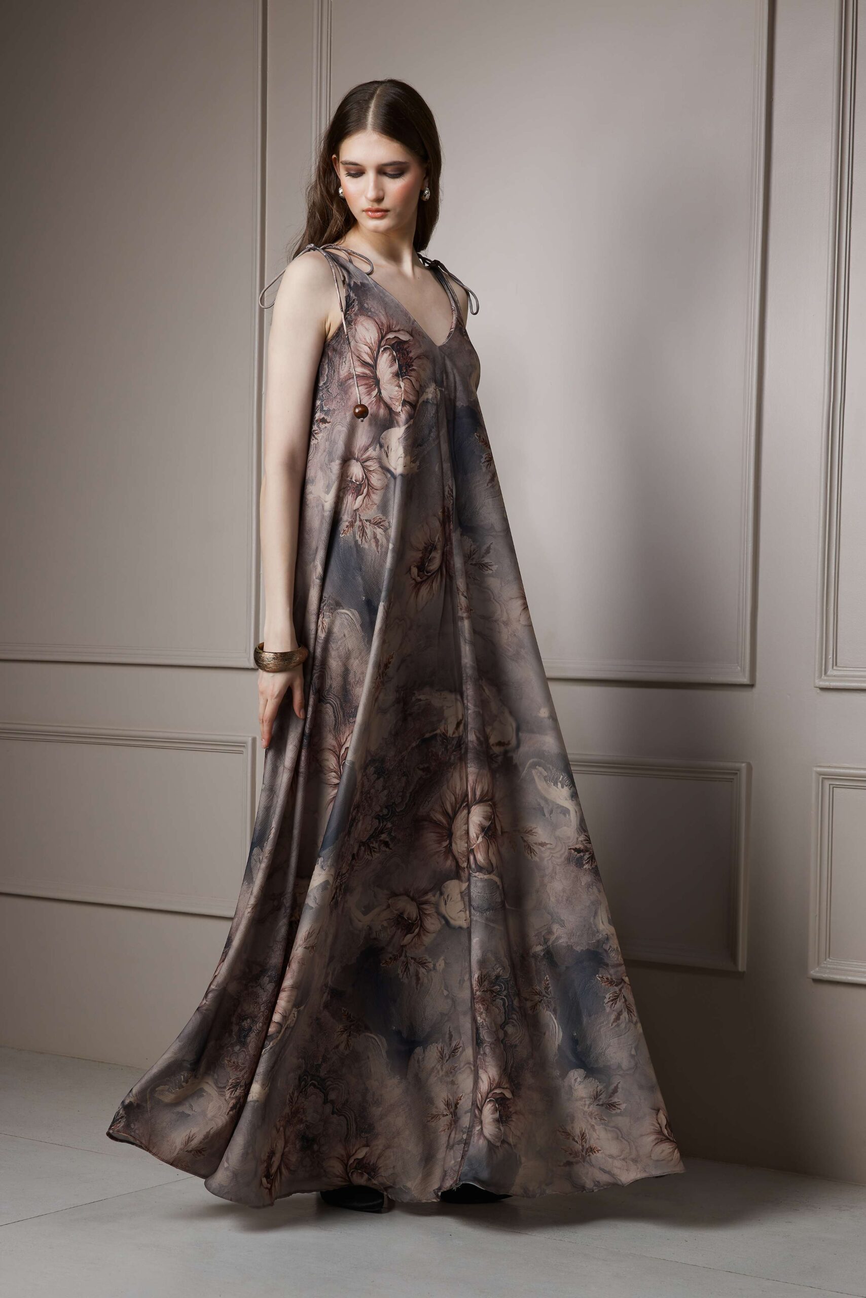 Botanical Print Slip Maxi Dress - Image 2