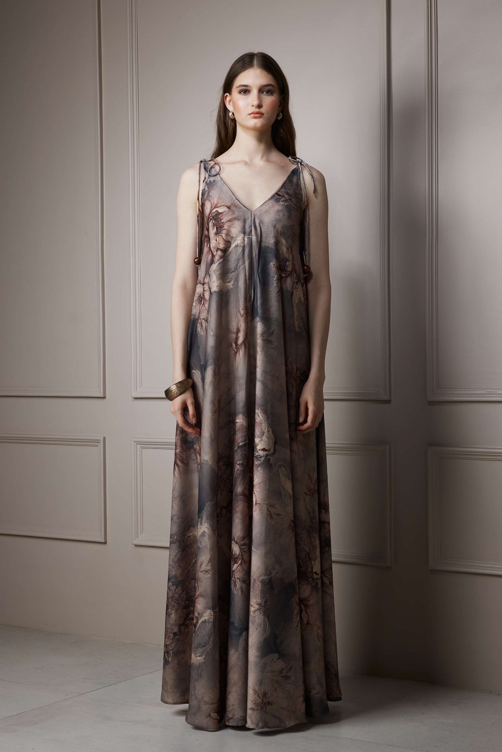 Botanical Print Slip Maxi Dress - Image 6