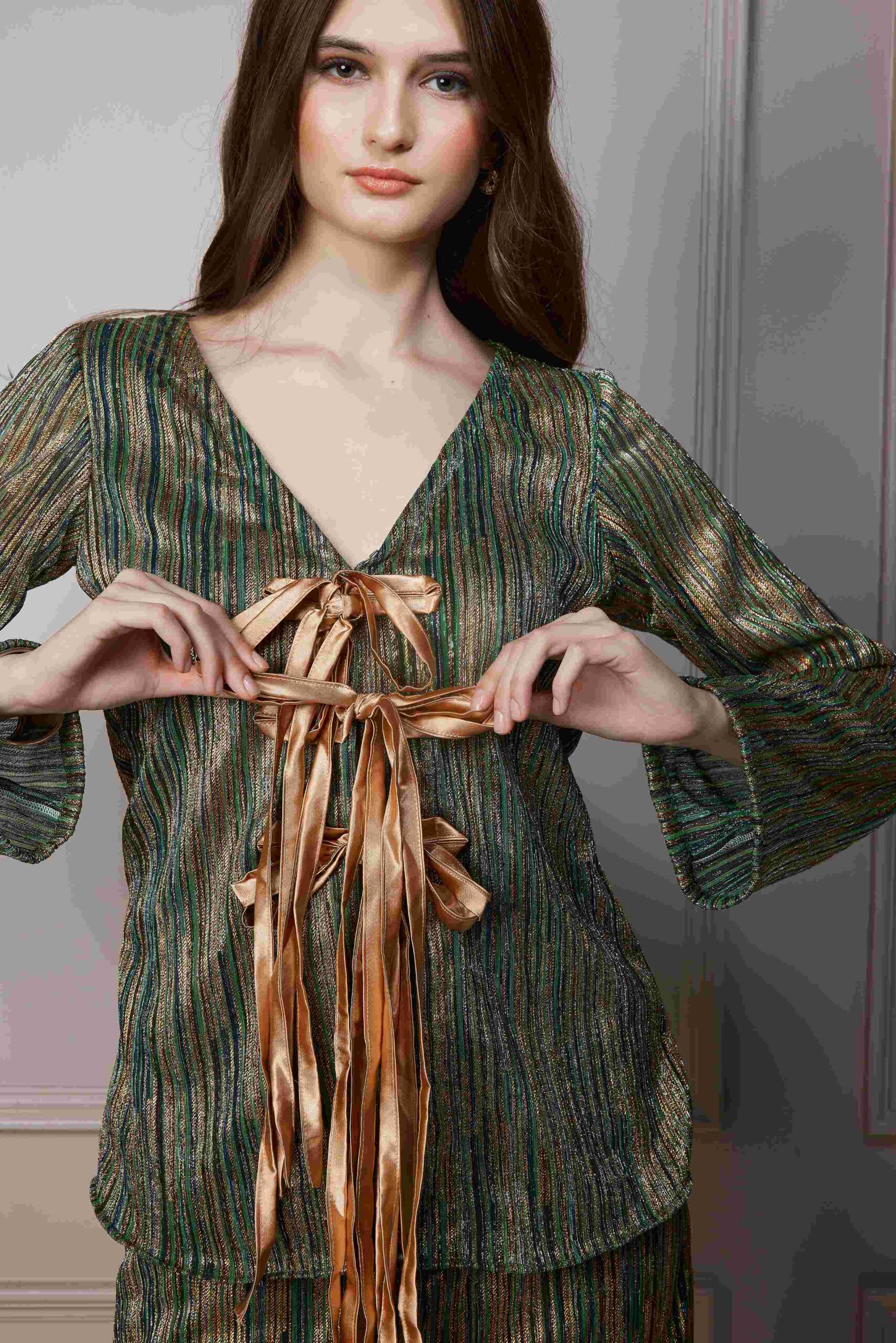 White Draped Sleeve Top - Image 3