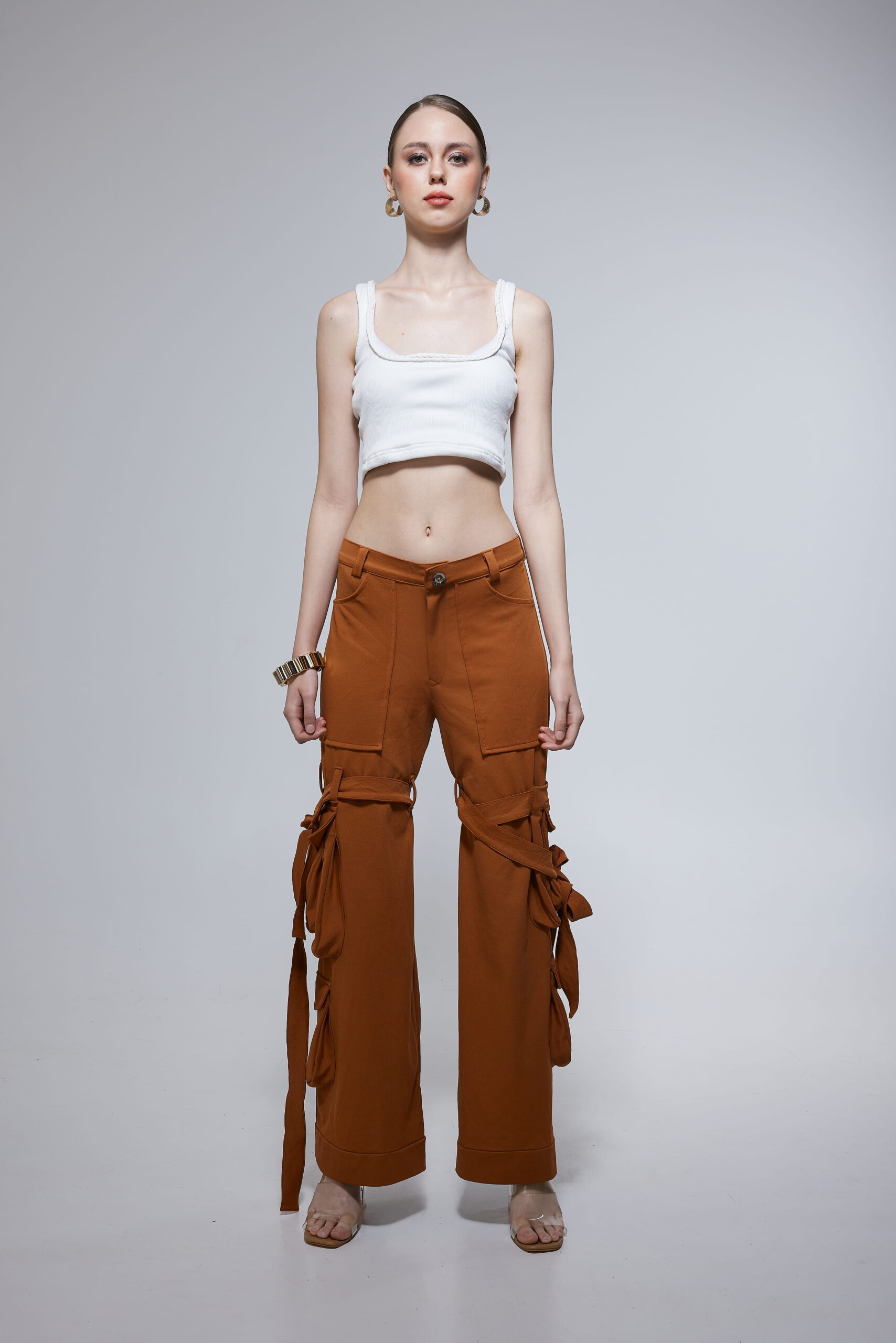 Arden Utility Cargo Pants – Rust